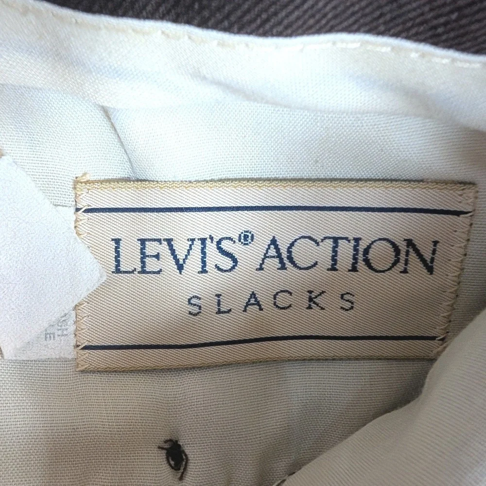 Vintage Levi's Action Slacks Mens 35x32.5 Brown Straight Leg Dress Pants